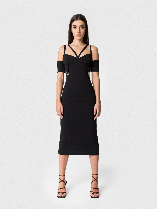YARA black punto dress