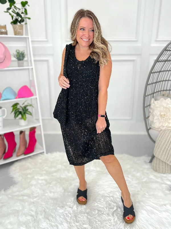 Just Another Night Knit Dress w/ Matching Bag  - Final Sale