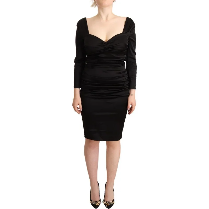 Roberto Cavalli Elegant Black Sweetheart Sheath Dress