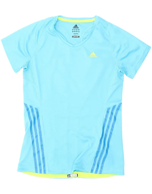 ADIDAS Womens Climacool Graphic T-Shirt Top UK 14 Medium Blue Polyester Solid Color Striped Floral ADIDAS Womens Climacool Graphic T-Shirt Top UK 14 Medium Blue Polyester Solid Color Striped Floral