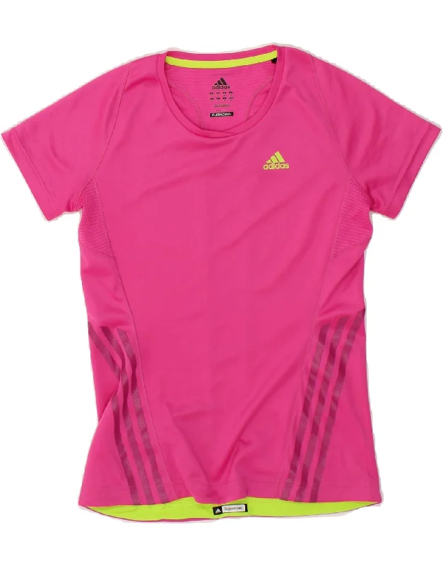 ADIDAS Womens Climacool T-Shirt Top UK 10 Small Pink Thin T-Shirt Open Front Quick Dry ADIDAS Womens Climacool T-Shirt Top UK 10 Small Pink Thin T-Shirt Open Front Quick Dry