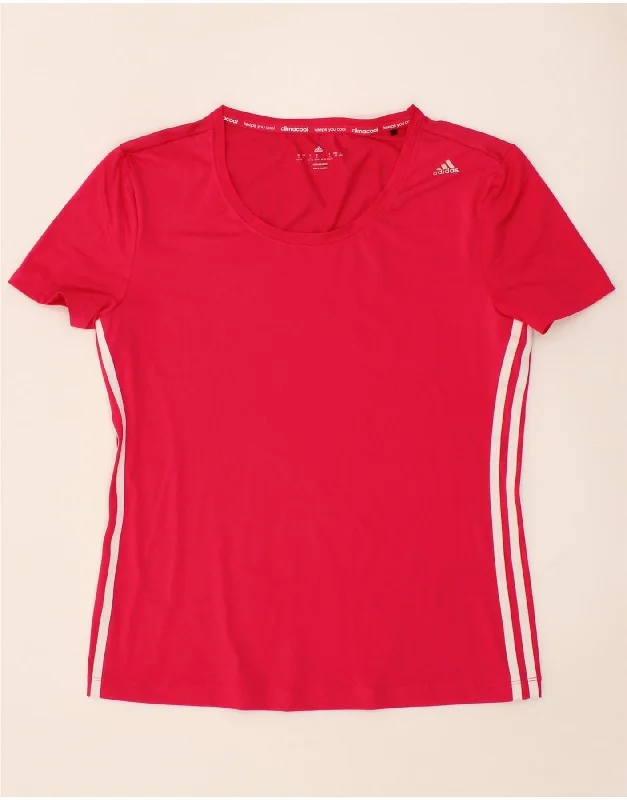 ADIDAS Womens Climacool T-Shirt Top UK 16/18 Large Pink Polyester V-Neck T-Shirt Long Sleeve Cotton ADIDAS Womens Climacool T-Shirt Top UK 16/18 Large Pink Polyester V-Neck T-Shirt Long Sleeve Cotton