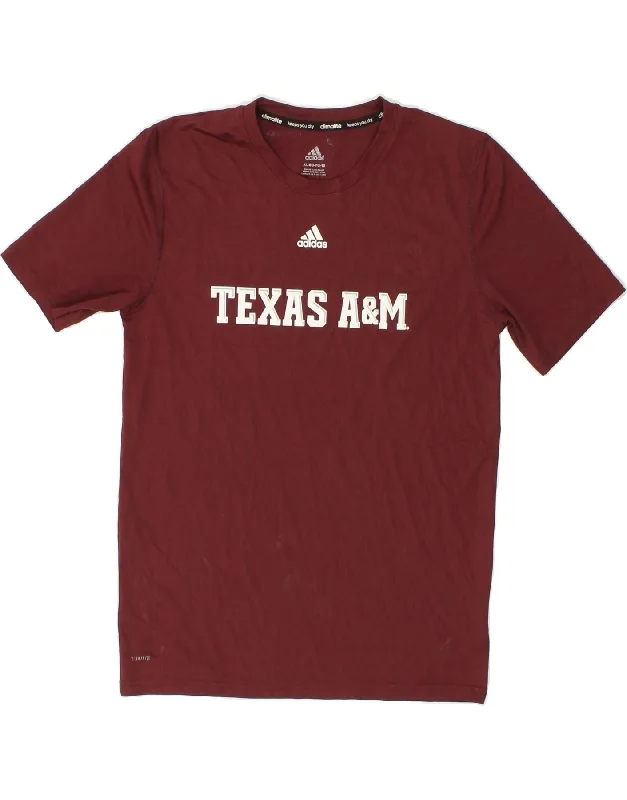 ADIDAS Womens Climalite Graphic T-Shirt Top UK 18 XL Burgundy Polyester Welt Pockets Slit Pockets ADIDAS Womens Climalite Graphic T-Shirt Top UK 18 XL Burgundy Polyester Welt Pockets Slit Pockets