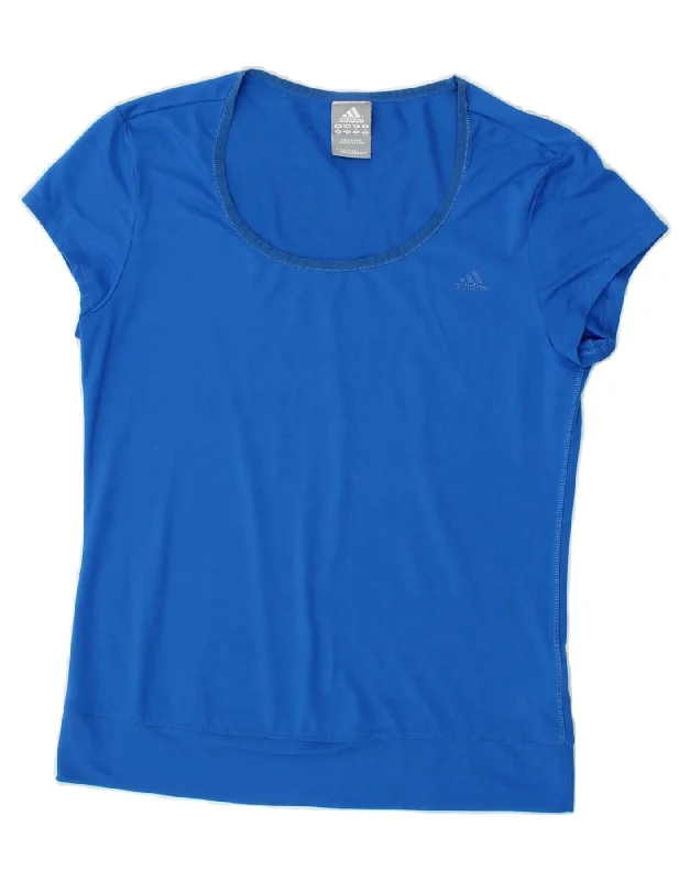 ADIDAS Womens Climalite T-Shirt Top UK 10 Small Blue Polyester Hooded Caped Shawl Collar ADIDAS Womens Climalite T-Shirt Top UK 10 Small Blue Polyester Hooded Caped Shawl Collar
