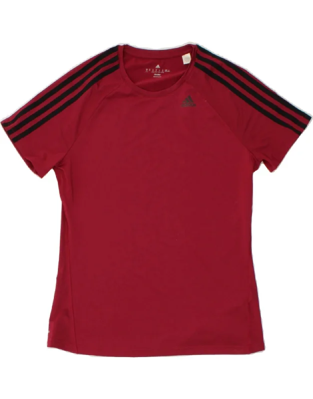 ADIDAS Womens Climalite T-Shirt Top UK 12/14 Medium Burgundy Polyester Handmade Hand-knitted Hand-woven ADIDAS Womens Climalite T-Shirt Top UK 12/14 Medium Burgundy Polyester Handmade Hand-knitted Hand-woven