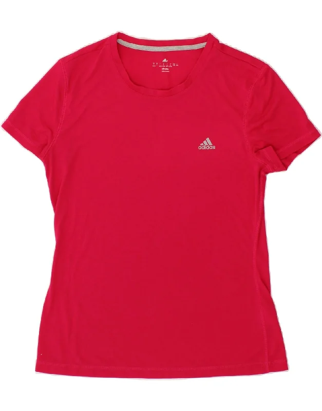 ADIDAS Womens Climalite T-Shirt Top UK 16/18 Large Pink Polyester Anti-Shrink Durable Soft