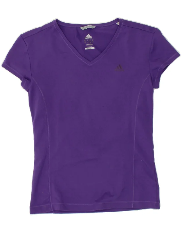 ADIDAS Womens Climalite T-Shirt Top UK 16 Large Purple Polyester Striped Floral Plaid ADIDAS Womens Climalite T-Shirt Top UK 16 Large Purple Polyester Striped Floral Plaid