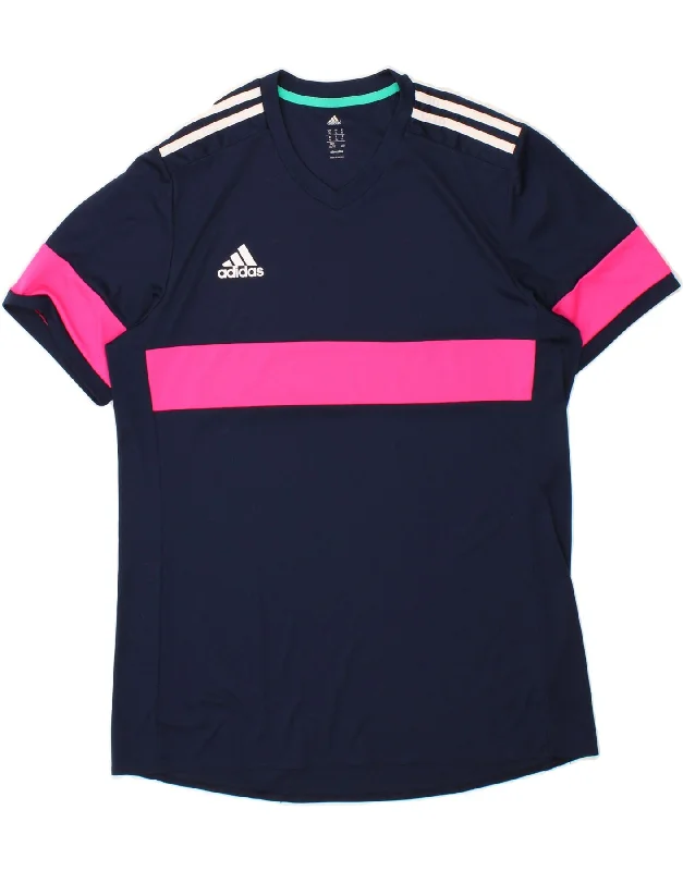 ADIDAS Womens Climalite T-Shirt Top UK 18 XL Navy Blue Polyester Fleece Fabric Down Fabric Feather Fabric ADIDAS Womens Climalite T-Shirt Top UK 18 XL Navy Blue Polyester Fleece Fabric Down Fabric Feather Fabric