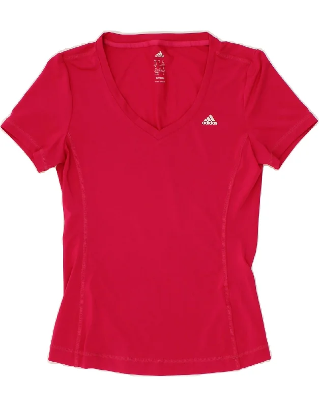 ADIDAS Womens Climalite T-Shirt Top UK 4/6 XS Pink Lace Blend Ribbed Blend Corduroy Blend ADIDAS Womens Climalite T-Shirt Top UK 4/6 XS Pink Lace Blend Ribbed Blend Corduroy Blend