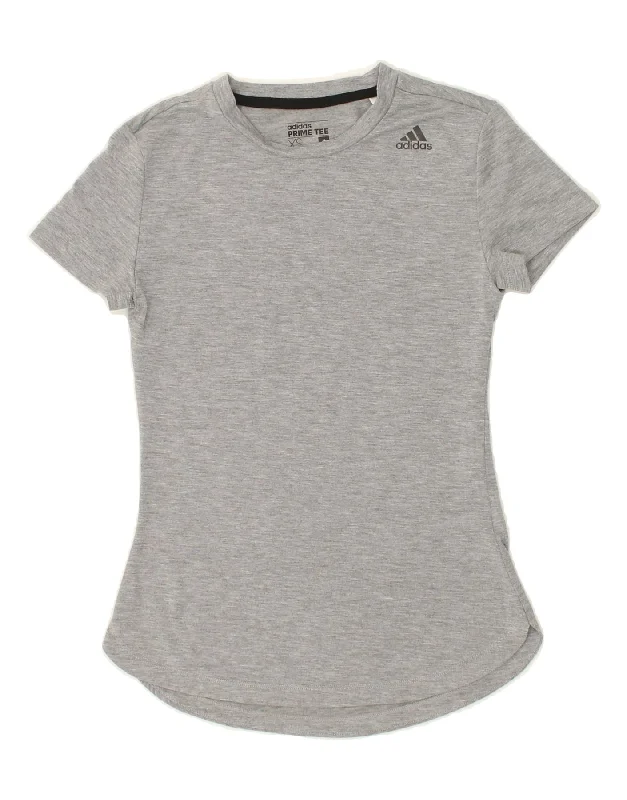 ADIDAS Womens Climalite T-Shirt Top UK 4 XS Grey Polyester Terry Blend Velvet Blend Canvas Blend ADIDAS Womens Climalite T-Shirt Top UK 4 XS Grey Polyester Terry Blend Velvet Blend Canvas Blend