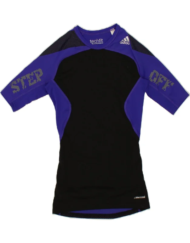 ADIDAS Womens Compression Graphic T-Shirt Top UK 10 Small Black Denim Fabric Leather Fabric Suede Fabric ADIDAS Womens Compression Graphic T-Shirt Top UK 10 Small Black Denim Fabric Leather Fabric Suede Fabric