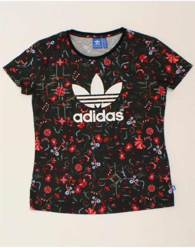 ADIDAS Womens Graphic T-Shirt Top UK 16 Large Multicoloured Floral Fleece Nylon Spandex ADIDAS Womens Graphic T-Shirt Top UK 16 Large Multicoloured Floral Fleece Nylon Spandex