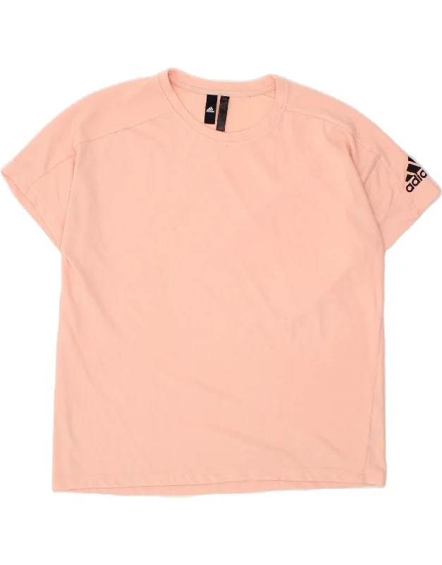 ADIDAS Womens Loose Fit Graphic T-Shirt Top UK 18 XL Pink Polyester Fleece Fabric Down Fabric Feather Fabric ADIDAS Womens Loose Fit Graphic T-Shirt Top UK 18 XL Pink Polyester Fleece Fabric Down Fabric Feather Fabric