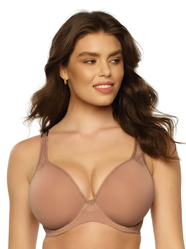 Amaranth Plush T-Shirt Bra Print Jacquard Patchwork