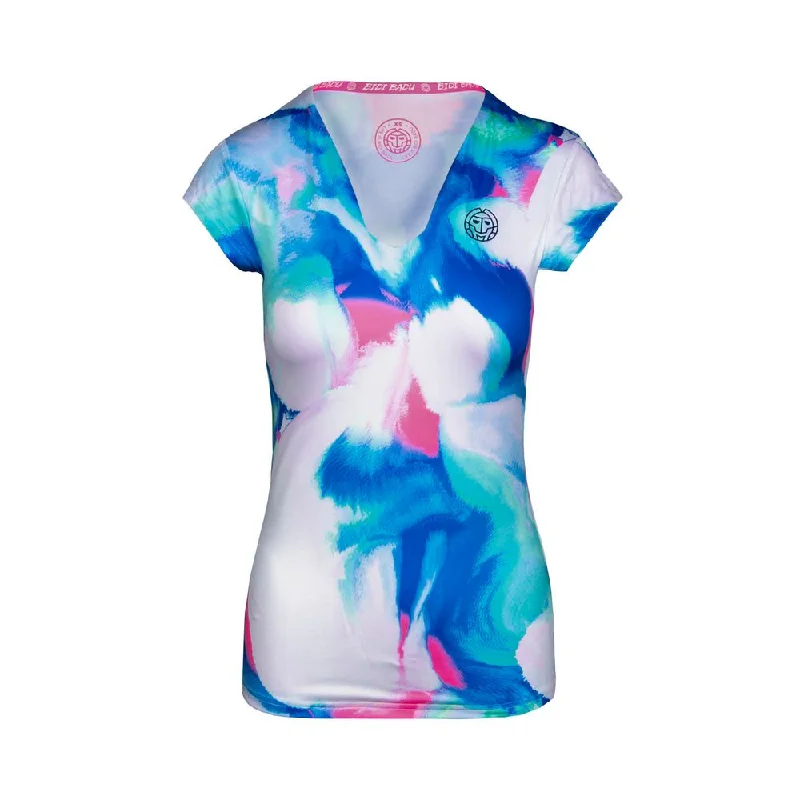 Bella 2.0 Tech V-Neck Tee (Women's) - Blue/Rose Mesh Canvas Denim