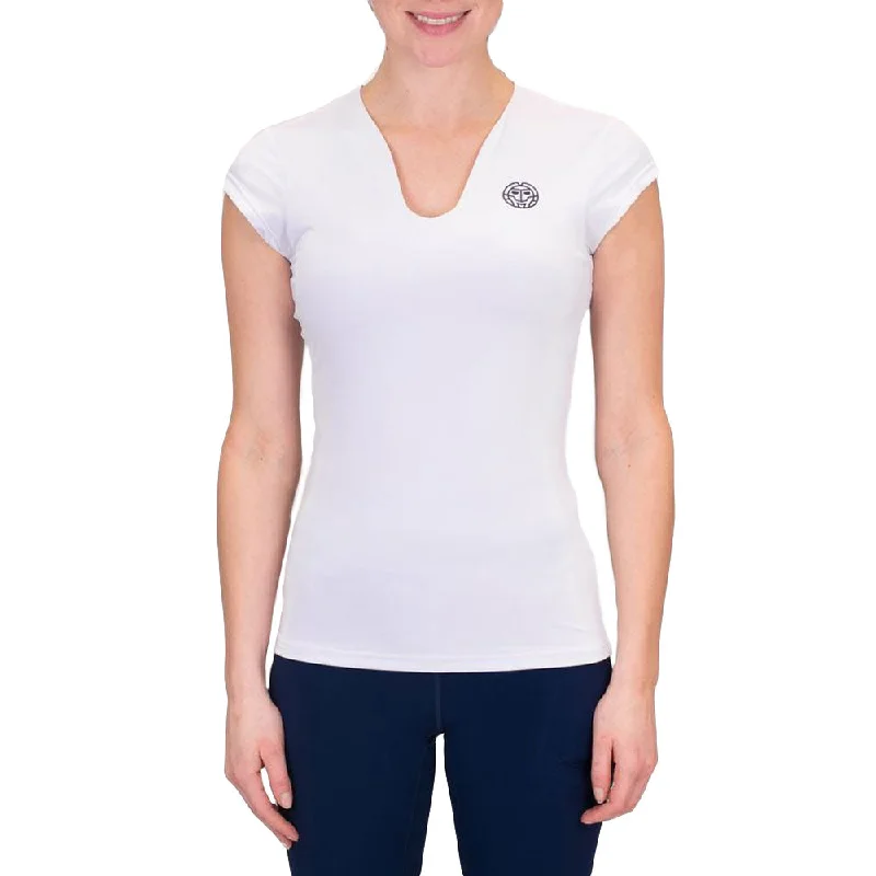 Bidi Badu Crew V-Neck Tee (Women's) - White Elegant Classic Vintage