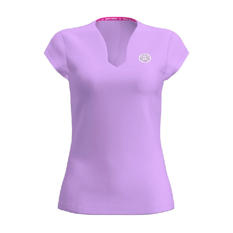 Bidi Badu Spike V-Neck Tee (Women's) - Lilac Embroidered Appliqued Beaded