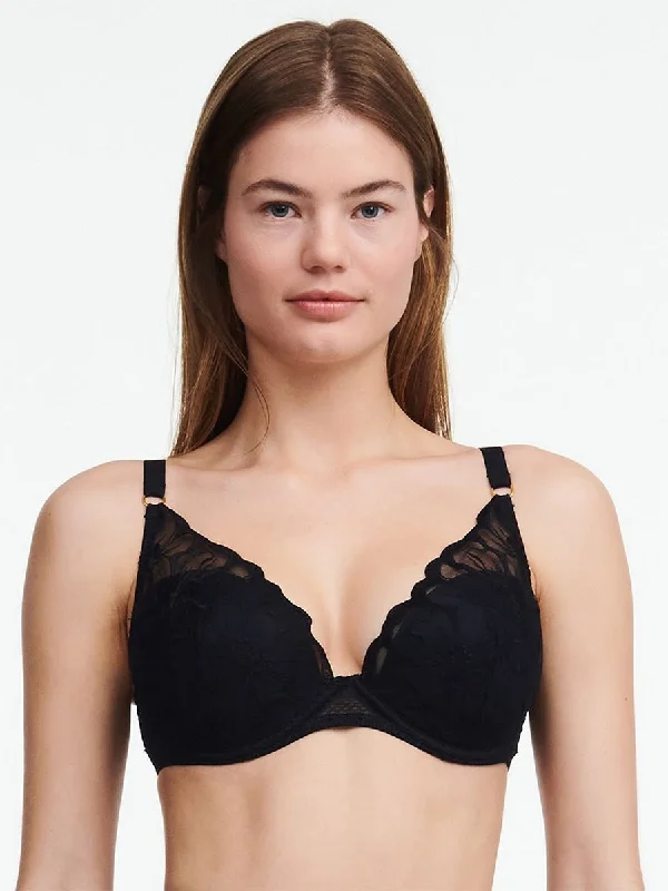 Chantelle Fleurs Plunge T-Shirt Bra Polka Dot Checkered Tartan