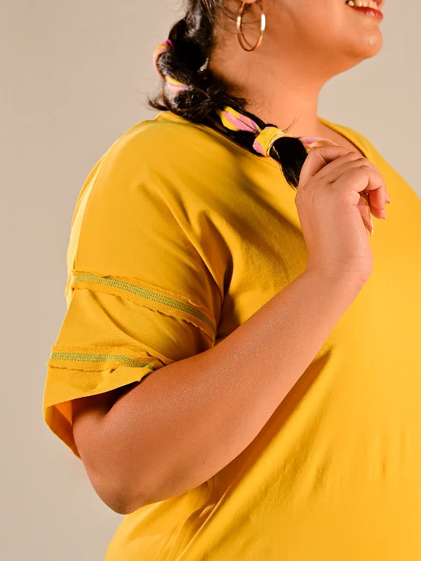 As You Are T-Shirt Dress Front Pockets Side Pockets Patch Pockets