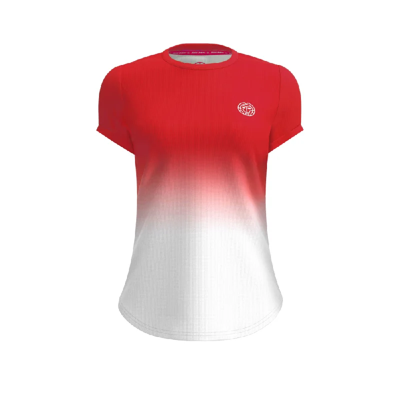 Bidi Badu Crew Gradiant Tee (Women's) - Red/White Chenille Blend Fleece Blend Nylon Blend Bidi Badu Crew Gradiant Tee (Women's) - Red/White Chenille Blend Fleece Blend Nylon Blend