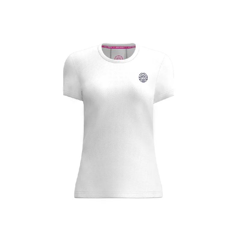 Bidi Badu Crew Tee (Women's) - White Wool Fabric Cashmere Fabric Tweed Fabric