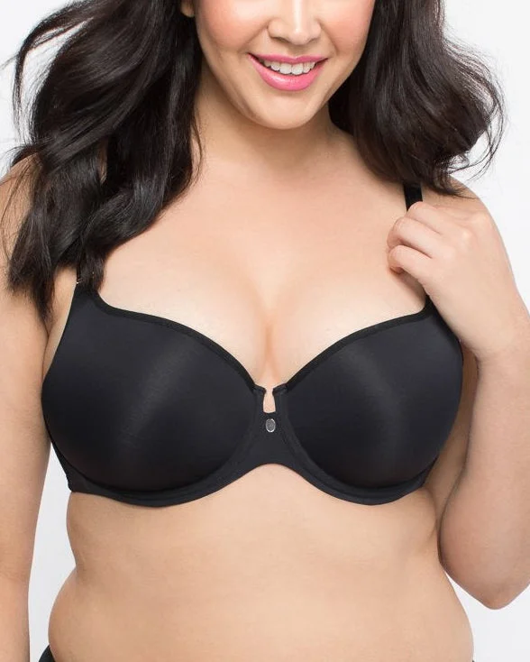 Curvy Couture Tulip Smooth Underwire T-Shirt Bra (More colors available) - 1274 - Black Chenille Blend Fleece Blend Nylon Blend Curvy Couture Tulip Smooth Underwire T-Shirt Bra (More colors available) - 1274 - Black Chenille Blend Fleece Blend Nylon Blend