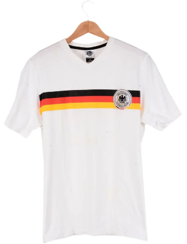 Deutscher Fussball White Printed T-shirt - L Front Pockets Side Pockets Patch Pockets Deutscher Fussball White Printed T-shirt - L Front Pockets Side Pockets Patch Pockets