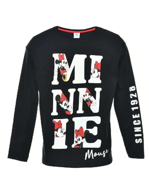 Disney Minne Mouse Cartoon T-shirt - S Graphic T-Shirt Round Neck Polyester