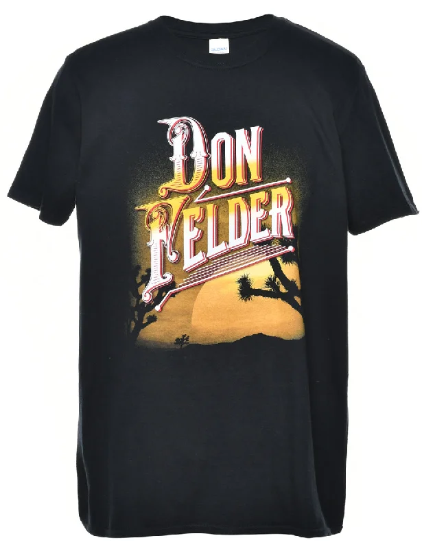 Don Felder Printed T-shirt - M Satin Fabric Silk Fabric Chiffon Fabric