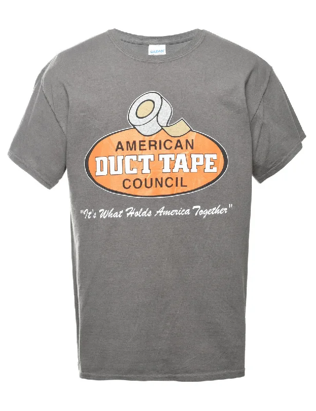 Duct Tape Printed T-shirt - M Fitted T-Shirt Seamless Stretchy