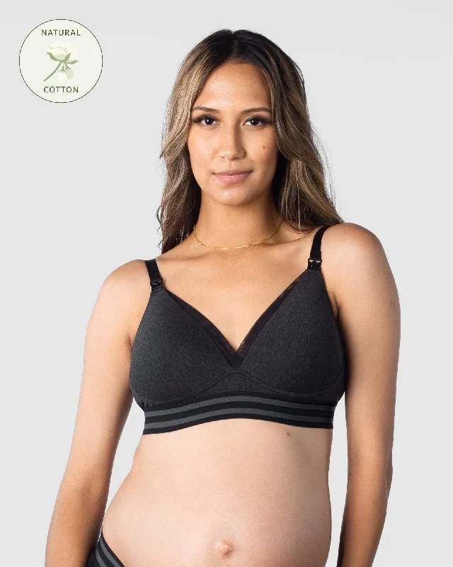 ELEVATE COTTON GREY MARLE T-SHIRT NURSING BRA - WIREFREE Mesh Blend Leather Blend Suede Blend ELEVATE COTTON GREY MARLE T-SHIRT NURSING BRA - WIREFREE Mesh Blend Leather Blend Suede Blend