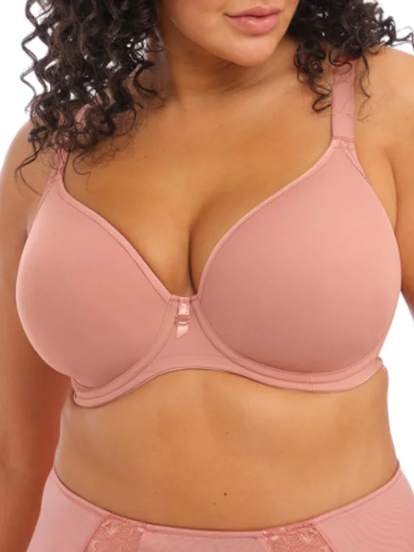 Bijou Banded Moulded Plunge T-Shirt Bra - Ash Rose Print Jacquard Patchwork