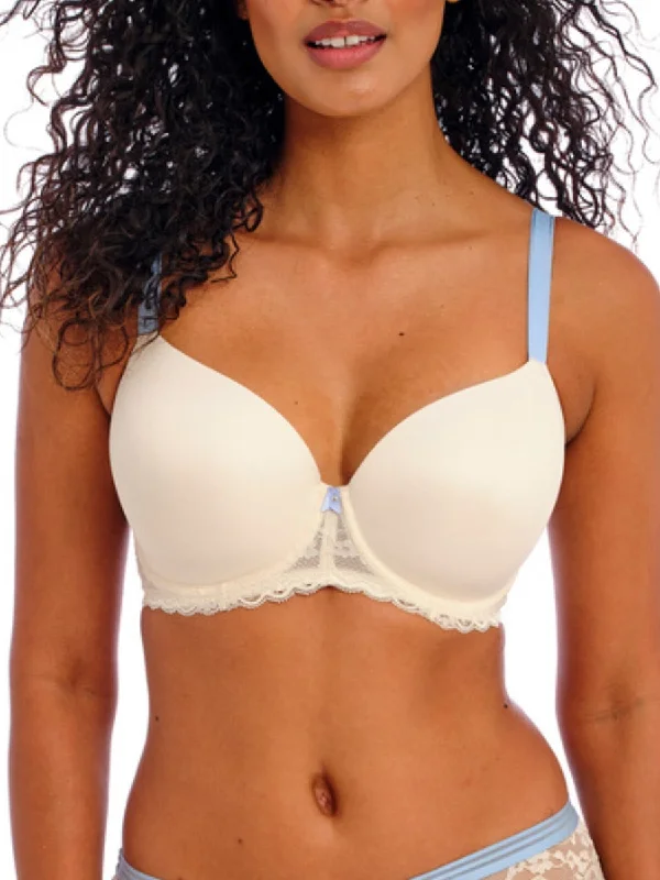 Offbeat Moulded Demi T-Shirt Bra - Something Blue Mesh Canvas Denim