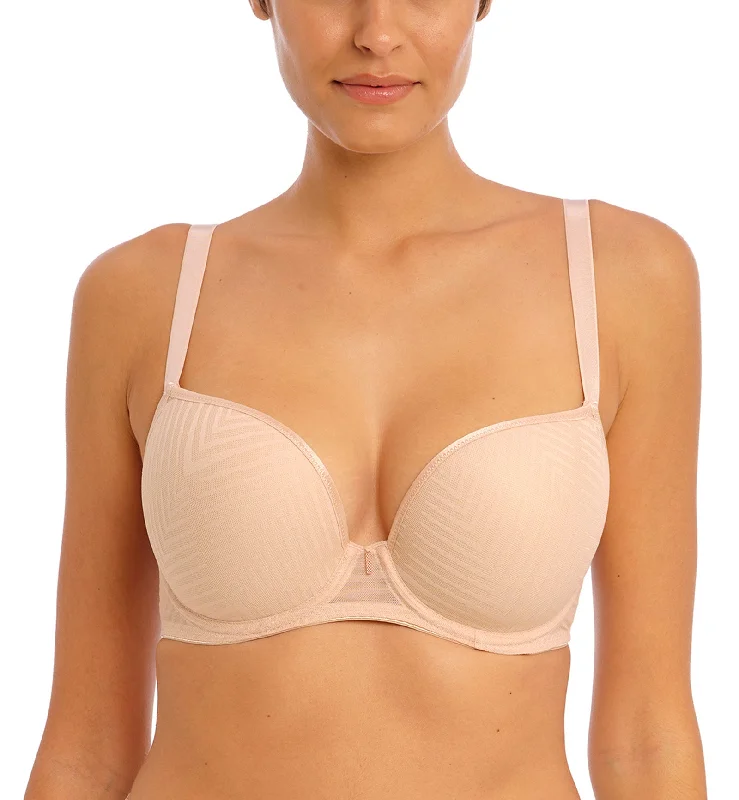 Freya Tailored Molded Plunge Underwire T-Shirt Bra (401131) - Natural Beige Solid Color Striped Floral Freya Tailored Molded Plunge Underwire T-Shirt Bra (401131) - Natural Beige Solid Color Striped Floral