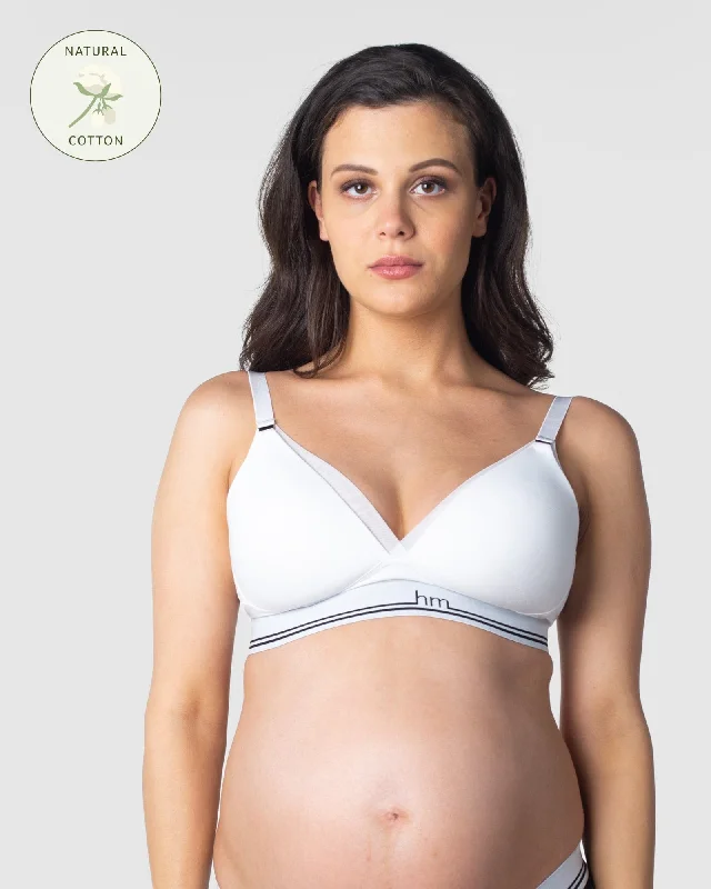ICON COTTON WHITE T-SHIRT NURSING BRA - WIREFREE Chenille Blend Fleece Blend Nylon Blend ICON COTTON WHITE T-SHIRT NURSING BRA - WIREFREE Chenille Blend Fleece Blend Nylon Blend