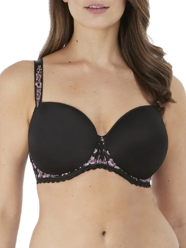 Isla Moulded T-Shirt Bra - Black Spandex Blend Rayon Blend Denim Blend