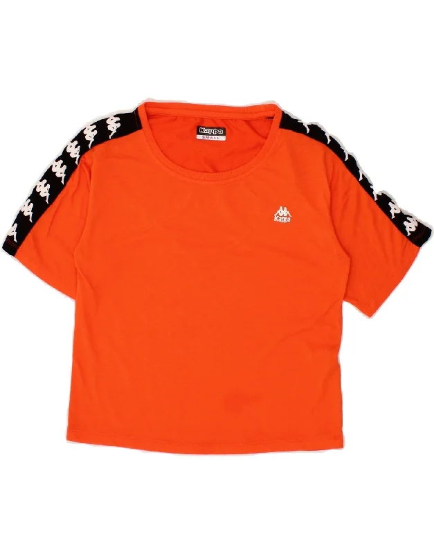 KAPPA Womens Crop Graphic T-Shirt Top UK 10 Small Orange Colourblock Seamless Knitted Crochet KAPPA Womens Crop Graphic T-Shirt Top UK 10 Small Orange Colourblock Seamless Knitted Crochet