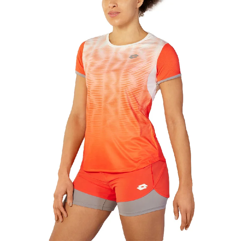 Lotto Top W IV Tee II (Women's) - Red Poppy/Bright White Rayon Velvet Corduroy