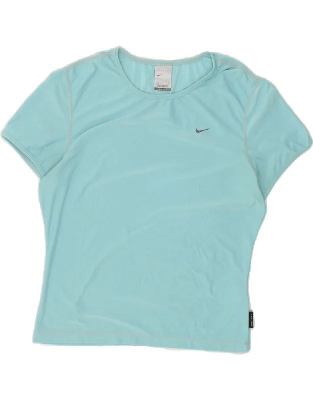 NIKE Womens Dri Fit T-Shirt Top UK 12/14 Large Turquoise Polyester Rayon Fabric Velvet Fabric Corduroy Fabric NIKE Womens Dri Fit T-Shirt Top UK 12/14 Large Turquoise Polyester Rayon Fabric Velvet Fabric Corduroy Fabric