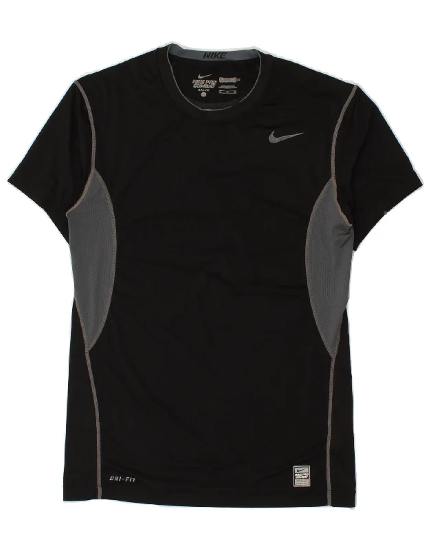 NIKE Womens Dri Fit T-Shirt Top UK 18 XL Black Colourblock Polyester Elegant Classic Vintage NIKE Womens Dri Fit T-Shirt Top UK 18 XL Black Colourblock Polyester Elegant Classic Vintage