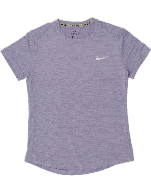 NIKE Womens Dri Fit T-Shirt Top UK 18 XL Purple Striped Polyester Polka Dot Checkered Tartan NIKE Womens Dri Fit T-Shirt Top UK 18 XL Purple Striped Polyester Polka Dot Checkered Tartan
