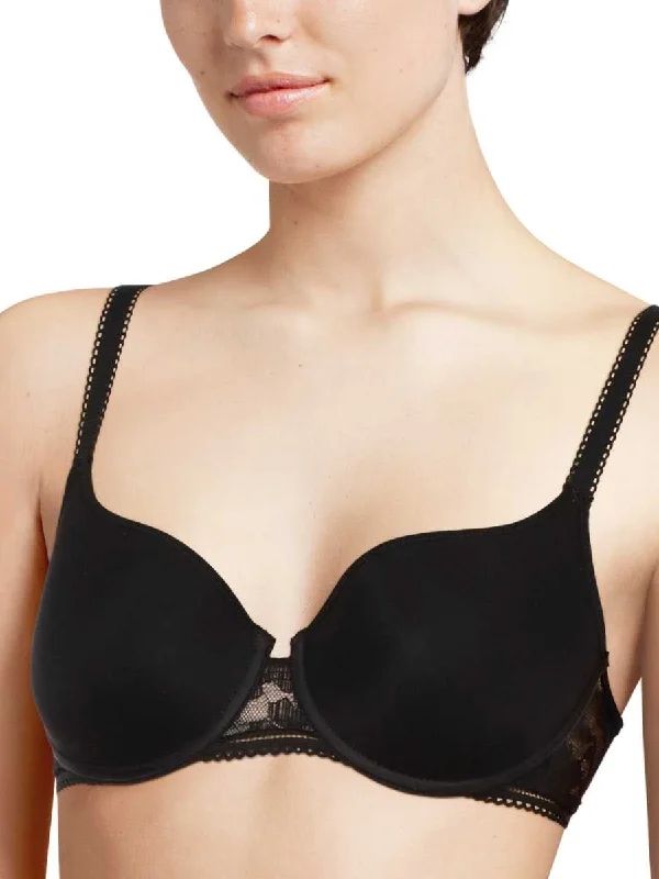 Marta Covering T-Shirt Bra - Black Plaid T-Shirt Polka Dot Checkered