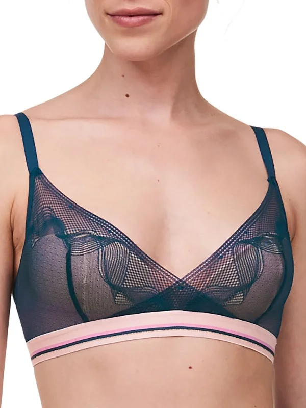 Paola Wirefree T-Shirt Bra - Intense Blue Lace Blend Ribbed Blend Corduroy Blend