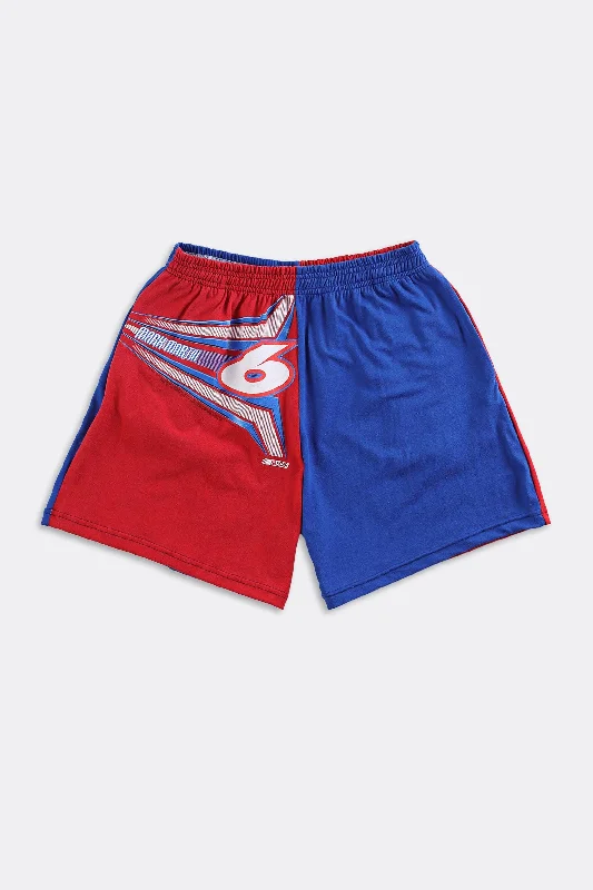 Rework Racing Tee Shorts - M Silk Blend Satin Velvet