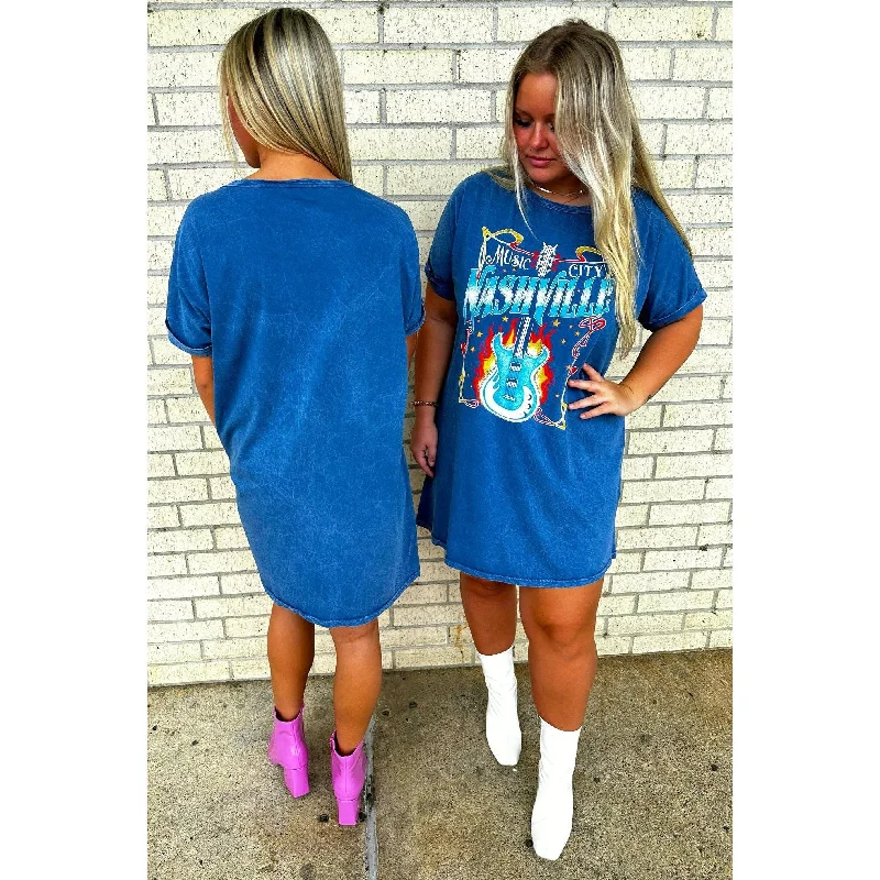 the Blues Nashville Mineral Graphic T-Shirt Dress Houndstooth Herringbone Solid