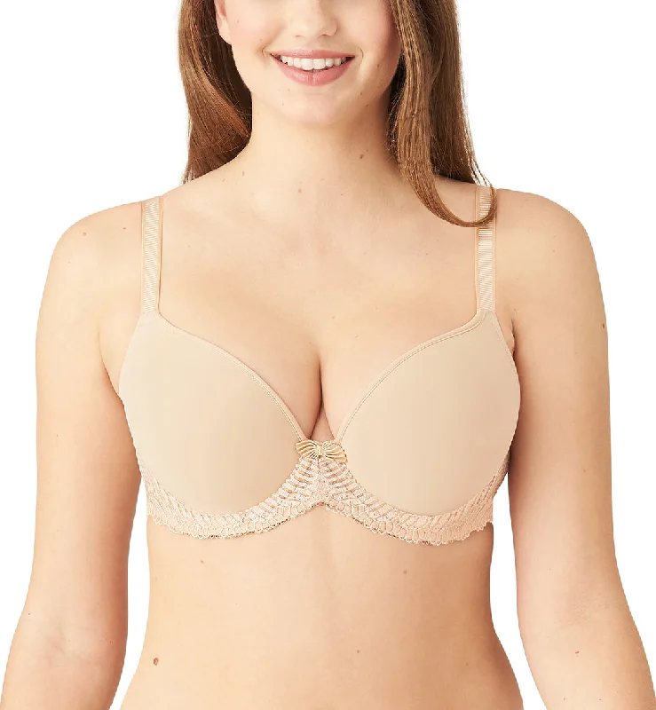 Wacoal La Femme Contour Plunge Underwire T-Shirt Bra (853117) - Natural Nude Basic T-Shirt Crew Neck Short Sleeve Wacoal La Femme Contour Plunge Underwire T-Shirt Bra (853117) - Natural Nude Basic T-Shirt Crew Neck Short Sleeve