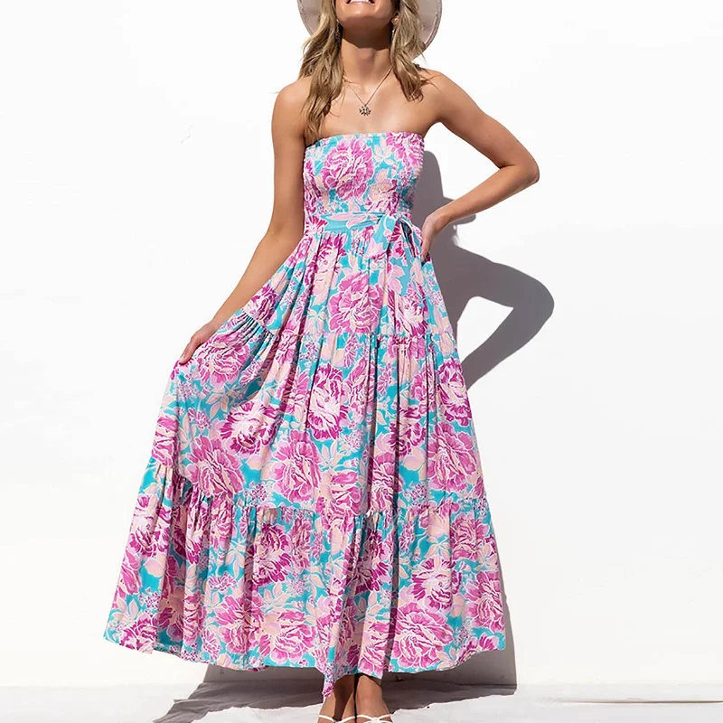 #58 Sexy Off Shoulder Dress Women's Bohemian Style Dresses Short Sleeve Floral Print Dress Maxi Dresses For Women Summer 2023 Cozy Cold-Shoulder Maxi Dress #58 Sexy Off Shoulder Dress Women's Bohemian Style Dresses Short Sleeve Floral Print Dress Maxi Dresses For Women Summer 2023 Cozy Cold-Shoulder Maxi Dress