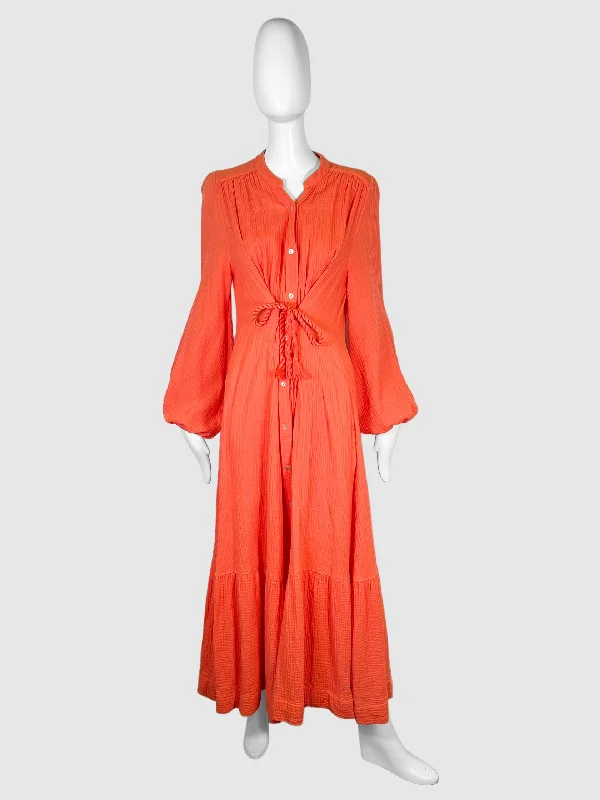 Button Up Maxi Dress - Size M Fashionable High-Waist Maxi Dress