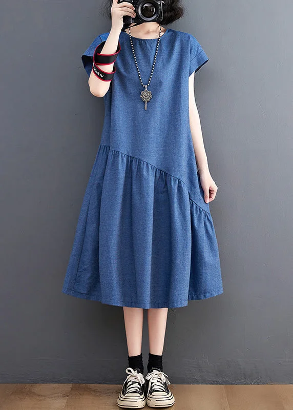 Elegant Blue O-Neck Patchwork Silk Denim Maxi Dress Summer Chic Summer Floral Maxi Dress Elegant Blue O-Neck Patchwork Silk Denim Maxi Dress Summer Chic Summer Floral Maxi Dress