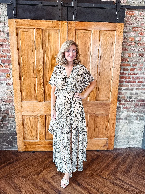 Fancy Girl Kimono Style Maxi Dress Comfortable Pleated Maxi Dress